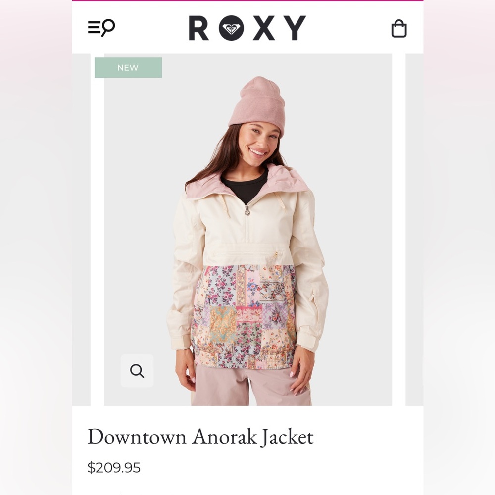 🤍 Roxy Ski snowboard Jacket - Cream and Multicolor - waterproof - Picture 13 of 16